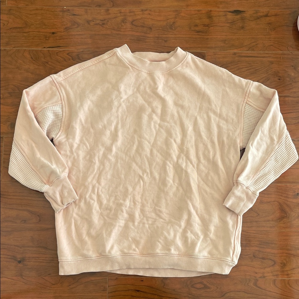Aerie Always And Forever Real Oversized Salmon Pink Crewneck Sweatshirt